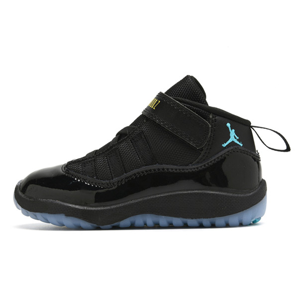Youth Running Weapon Air Jordan 11 Black/Blue Shoes 033